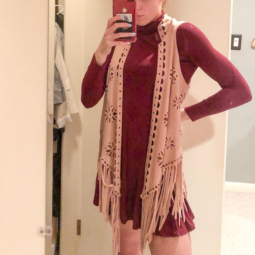 Faux suede vest